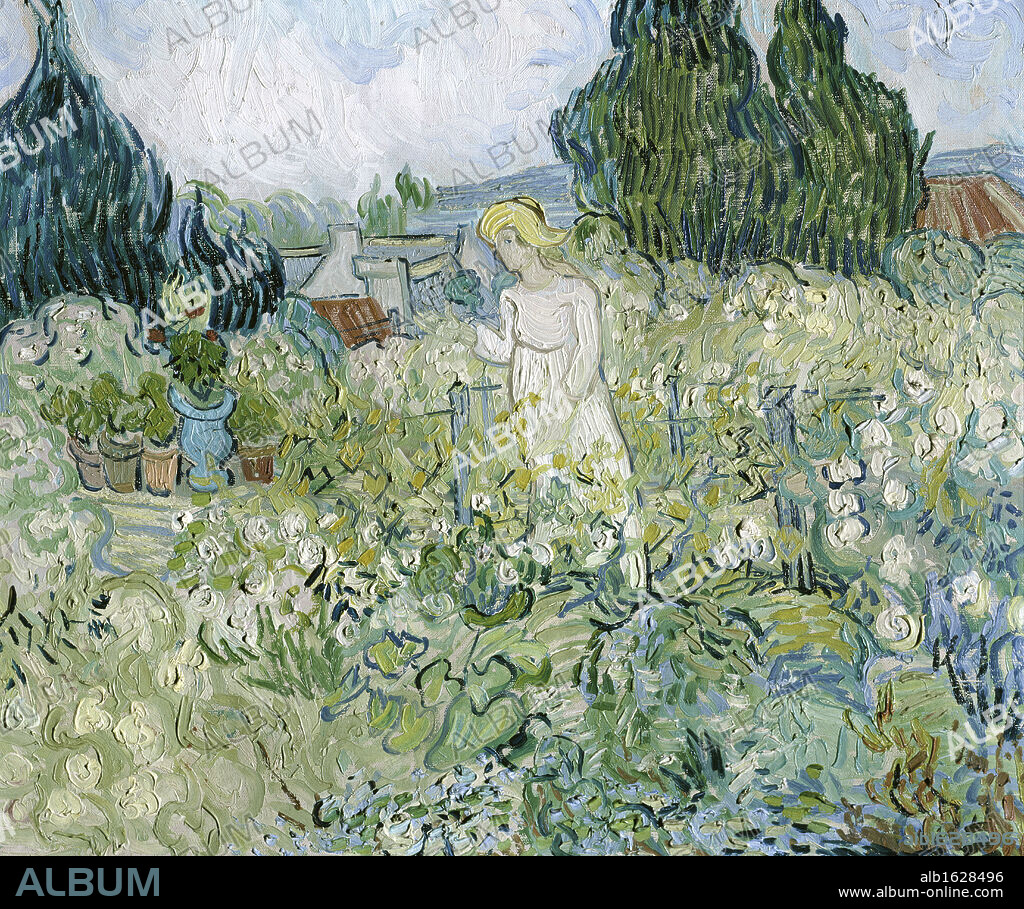 Marguerite Gachet in the Garden at Auvers-sur-Oise  1890  Vincent van Gogh (1853-1890 Dutch)  Oil on canvas  Musee d'Orsay, Paris, France.