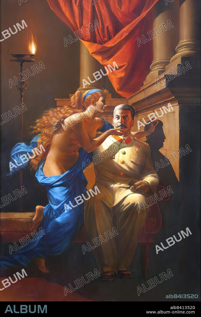 VITALY KOMAR and ALEXANDER MELAMID. The Origins of Socialist Realism from the series Nostalgic Socialist Realism,1982-1983. Tempera and oil on canvas. 183.5 × 122 cm.