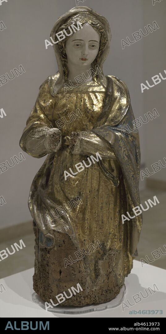 Virgen María. Artista napolitano desconocido. Siglo XVII. Escultura policromada. Museo Nacional de Bellas Artes. La Valeta. Malta.