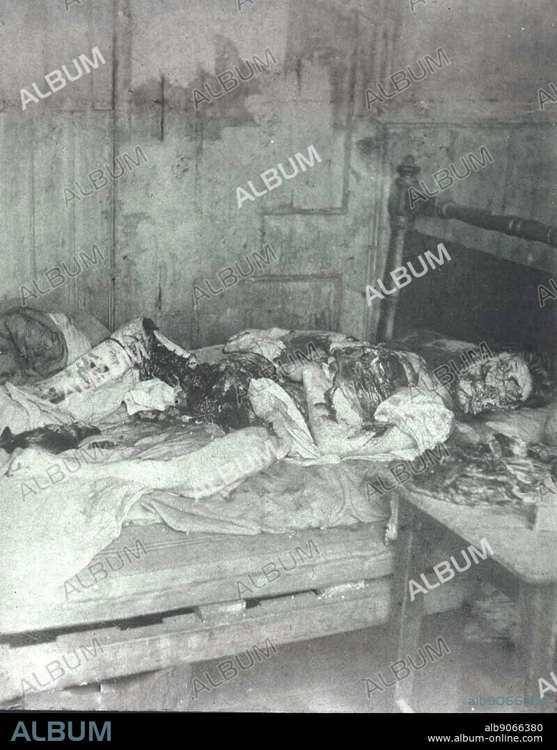 Annie Chapman (1840 - 8 September 1888) second victim of the notorious unidentified serial killer Jack the Ripper, who killed and mutilated a minimum of five women in the Whitechapel and Spitalfields districts of London from late August to early November 1888.