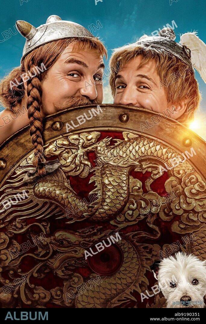 GILLES LELLOUCHE und GUILLAUME CANET in ASTERIX ET OBELIX: L'EMPIRE DU MILIEU, 2023, unter der Regie von GUILLAUME CANET. Copyright es Editions Albert René.
