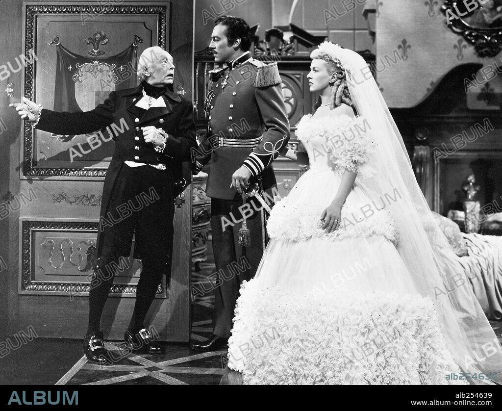 BETTY GRABLE, CESAR ROMERO and HARRY DAVENPORT in THAT LADY IN ERMINE, 1948, directed by OTTO PREMINGER. Copyright 20TH CENTURY FOX.