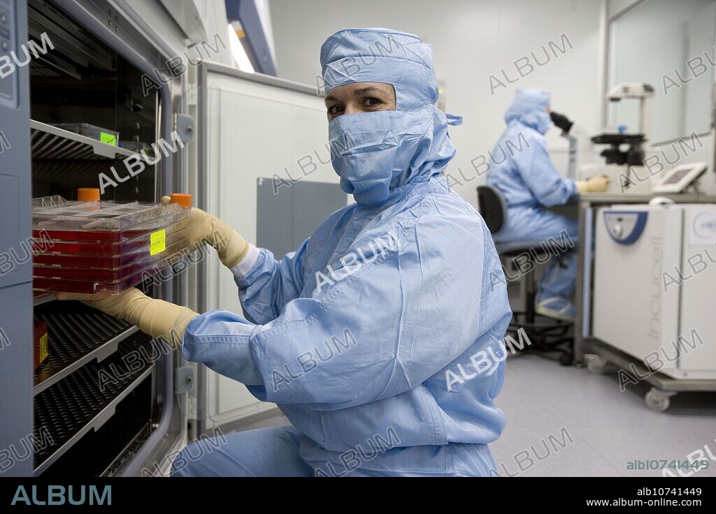 Clean room, culture conservation in incubators, biopharmaceutical lab, development and production of innovative drugs using adult stem cells, Cellerix, Grupo Genetrix, Madrid.