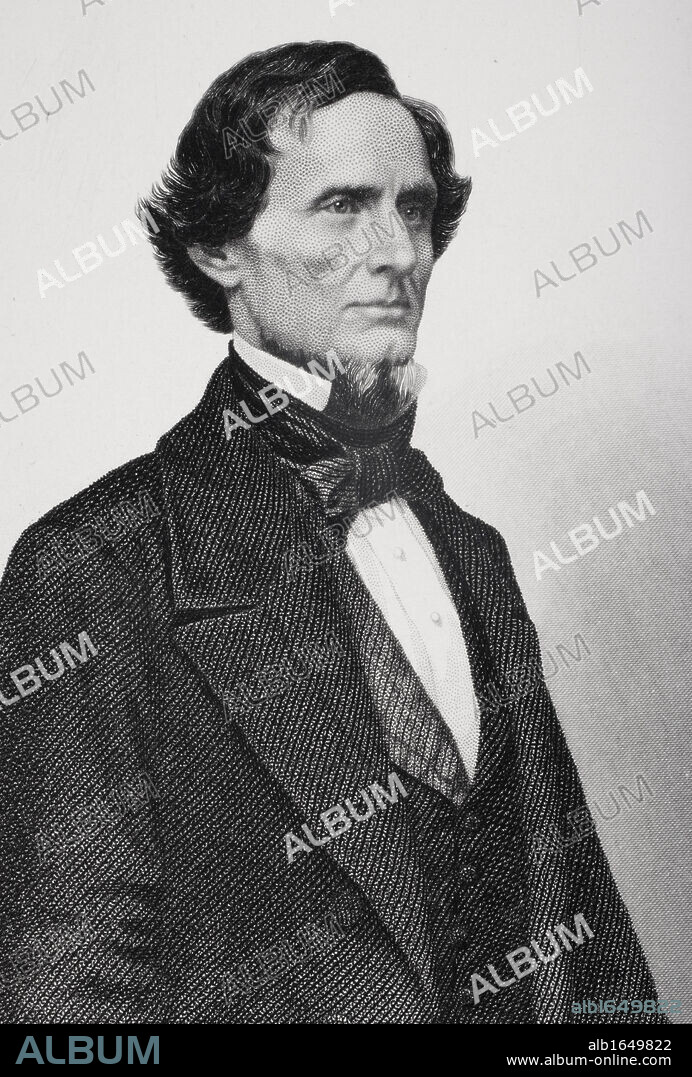 Jefferson Davis 1808 to 1889. President of the Confederate States of America during the American Civil War. From photograph by Matthew Brady.