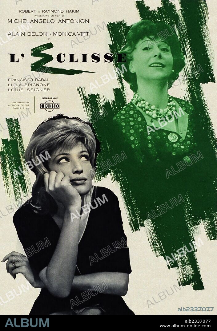 Poster of THE ECLIPSE, 1962 (L' ECLISSE), directed by MICHELANGELO ANTONIONI. Copyright INTEROPA-CINERIZ-PARIS/TIMES.