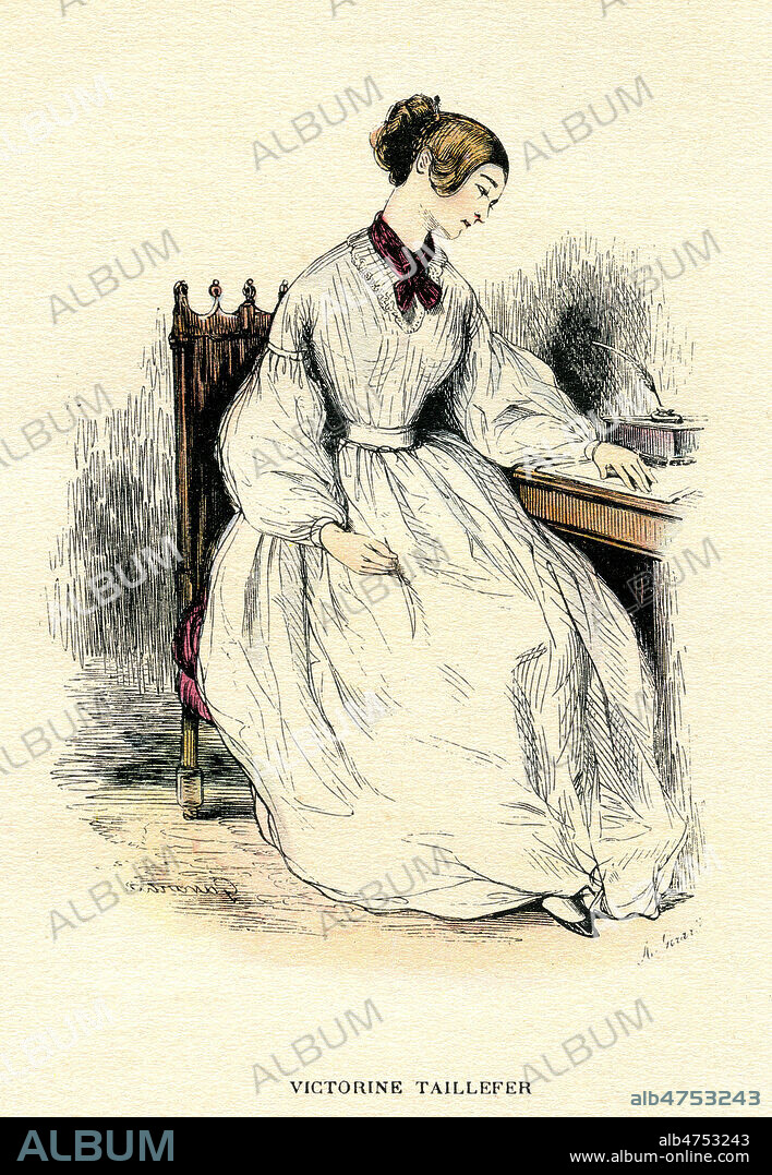 Victorine Taillefer. Illustration de GAVARNI (1804-1866) reprise vers 1890 dans le Pere Goriot d'Honore de BALZAC (1799-1850). Credit : Collection Jonas/Kharbine-Tapabor.