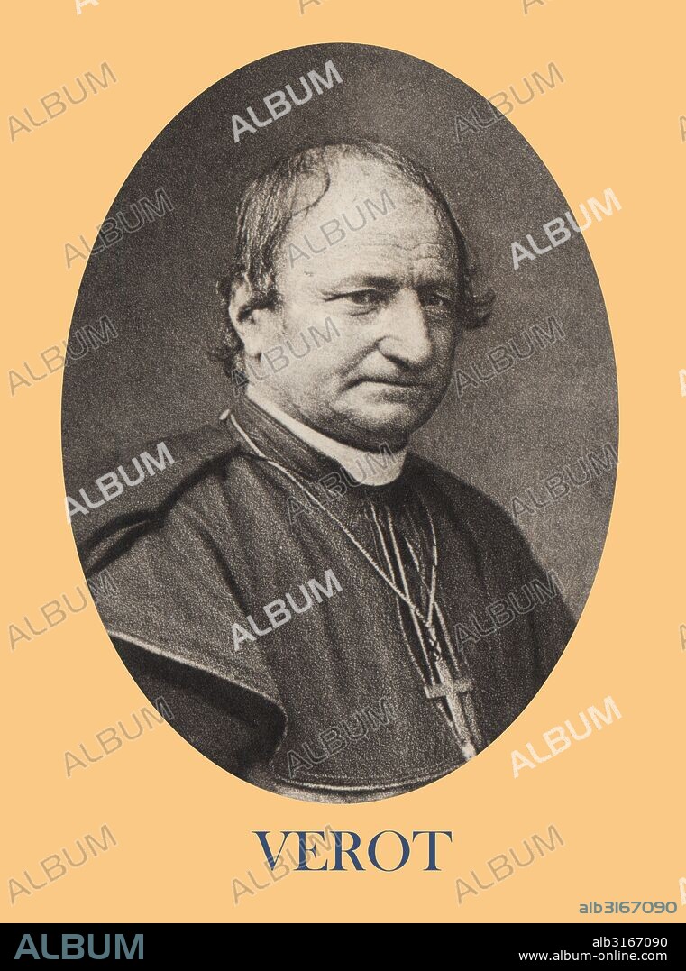 Agustin Verot (1804-1876), obispo de San Agustín, Florida. Participó en el Concilio Vaticano I. Grabado de 1871.