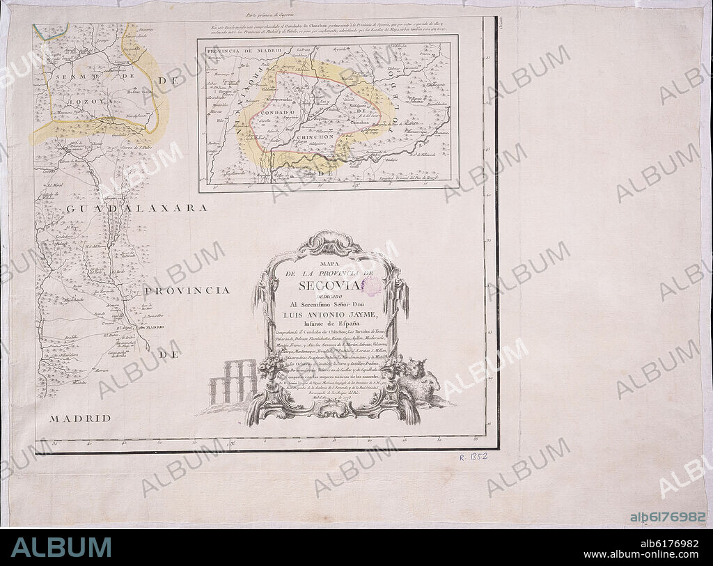 LOPEZ TOMAS. MAPA - PROVINCIA DE SEGOVIA-1773-DEDICADO AL INFANTE DE ESPAÑA LUIS ANTONIO JAYME - (PARTE PRIMERA).