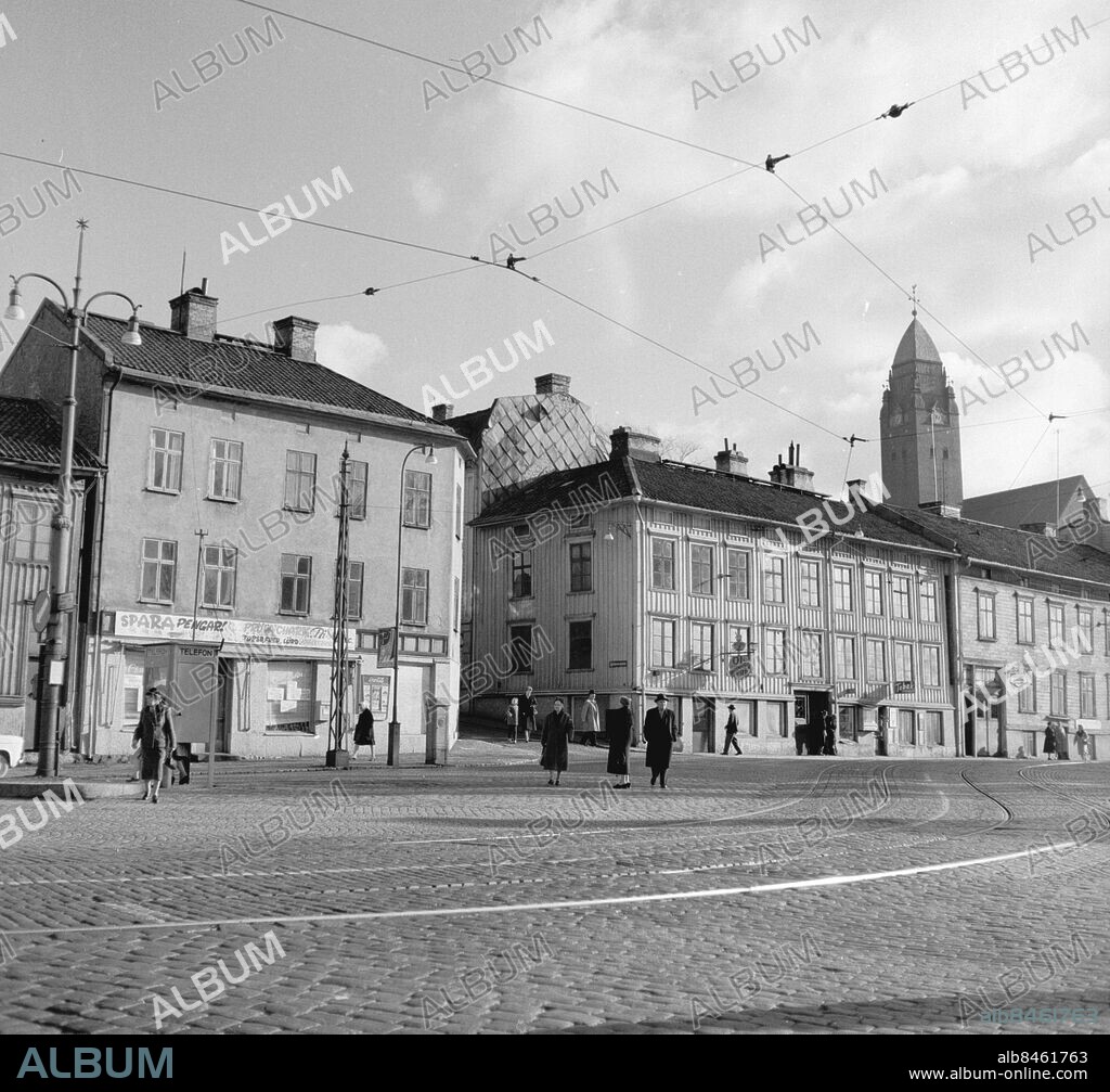 Göteborg 1961. Stigbergstorget syd-österut. Kjellmansgatan och Bangatan *** Local Caption *** . Kamerareportage.