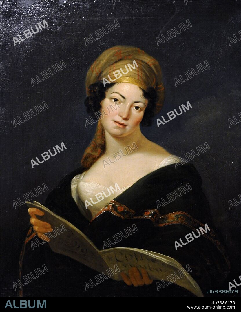 Jonas Rustemas (Jan Rustem, 1762-1835). Pintor de origen étnico armenio que vivió en la República de las Dos naciones (Mancomunidad de Polonia-Lituania) Retrato de Kristina Gerhardi-Frank (1780-1823), 1819. Cantante austríaca, esposa del profesor Joseph Frank. Vilnius Picture Gallery. Vilnius. Lituania.