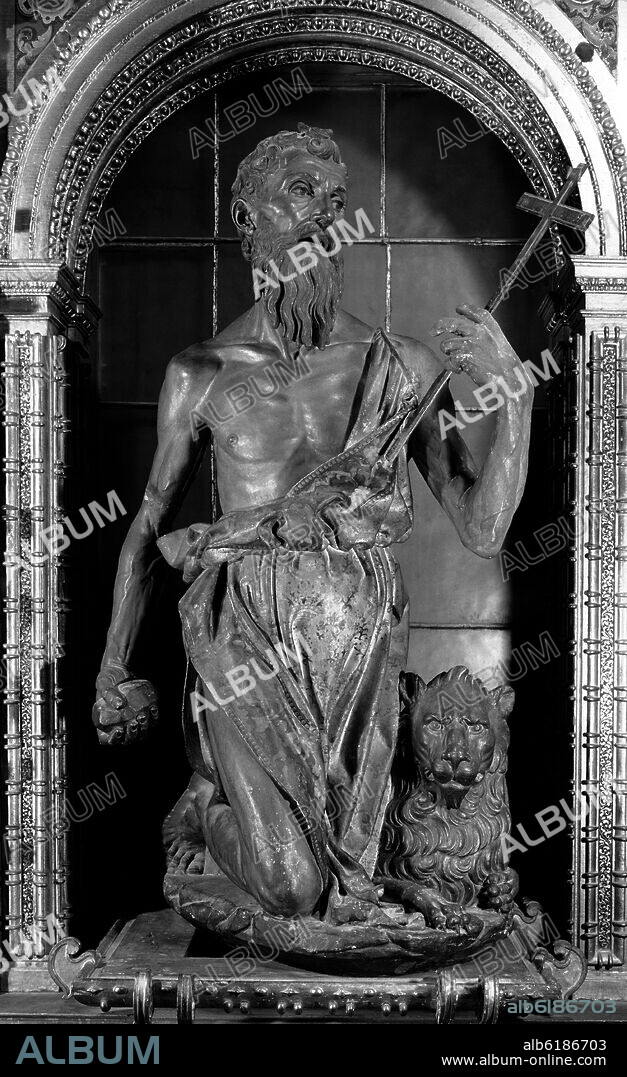 PIETRO TORRIGIANO O TORRIGIANI (1472-1528). SAN JERONIMO PENITENTE - S XVI - RENACIMIENTO ITALIANO - ESCUELA FLORENTINA - FOTOGRAFIA EN BLANCO Y NEGRO - AÑOS 50.
