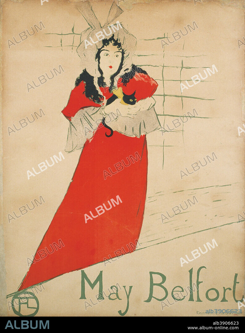 HENRI DE TOULOUSE-LAUTREC. May Belfort. Date/Period: 1895. Poster. Colour lithograph on paper. Height: 800 mm (31.49 in); Width: 620 mm (24.40 in).