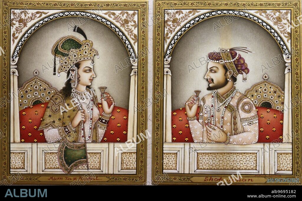 Mumtaz Mahal and Shah Jahan painting.
