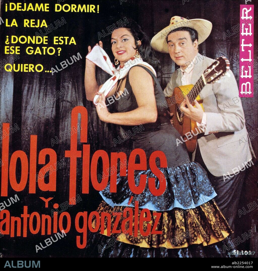 LA CANTANTE LOLA FLORES Y ANTONIO GONZALEZ "EL PESCAILLA". PORTADA DE DISCO BELTER.