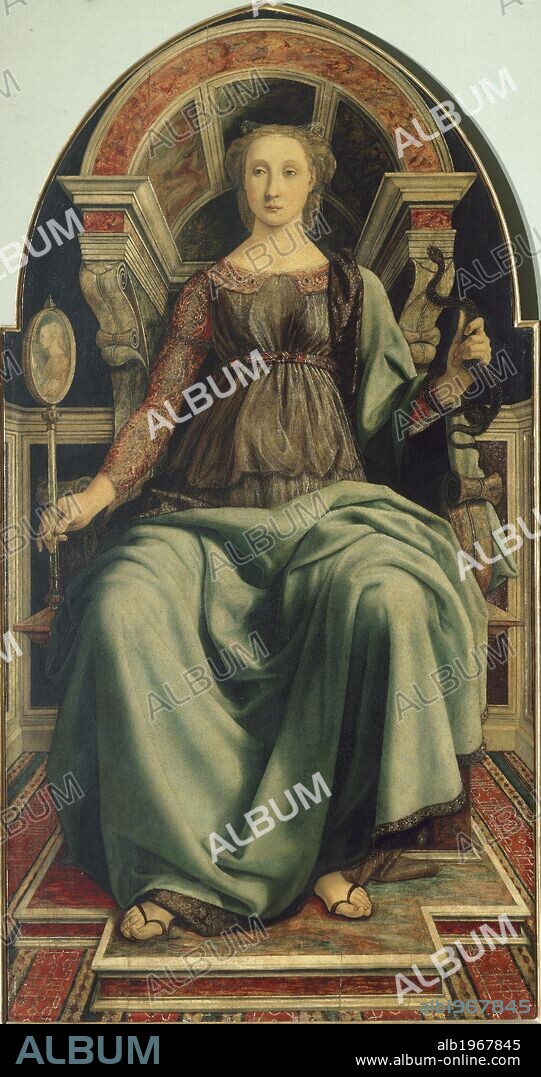 Prudence, 1470, by Piero Pollaiuolo (ca 1441- post 1485), oil on canvas, 167x88 cm.