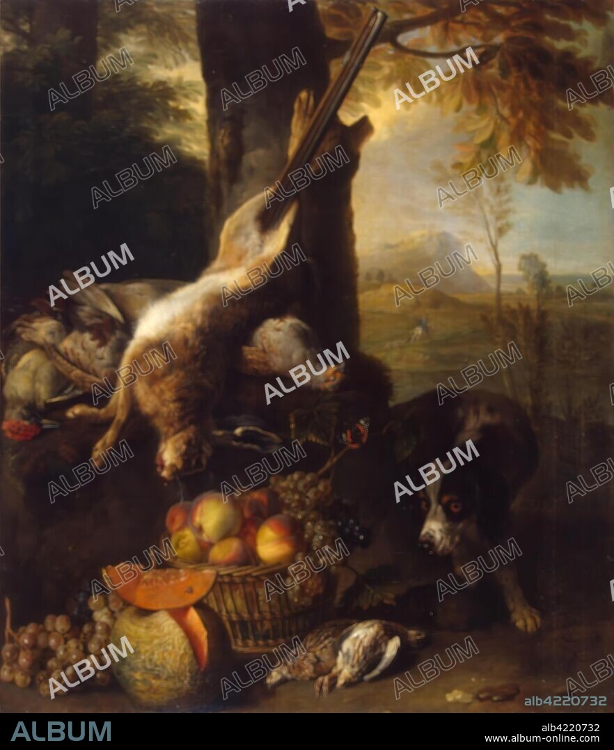 FRANCOIS DESPORTES. 'Still Life with a Dead Hare and Fruit'. France, 1711. Dimensions: 115x99 cm.