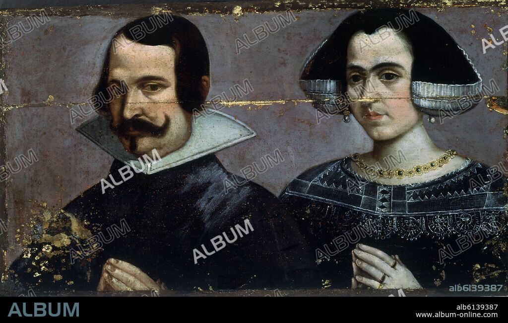 FRANCISCO PACHECO. RETRATO DE DAMA Y CABALLERO JOVEN, 1630.