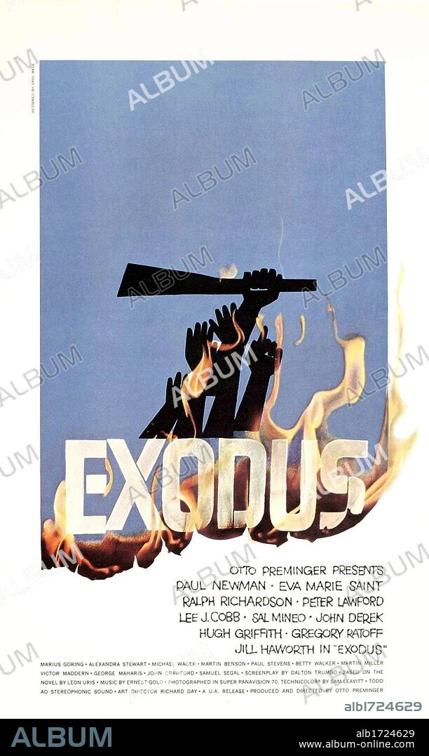 Poster de EXODO, 1960 (EXODUS), dirigida por OTTO PREMINGER. Copyright UNITED ARTISTS.