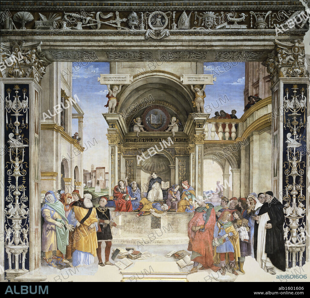 Triumph of Saint Thomas Aquinas Over the Heretics Filippino Lippi (1457 8-1504 Italian) Fresco Santa Maria Sopra Minerva, Rome, Italy.