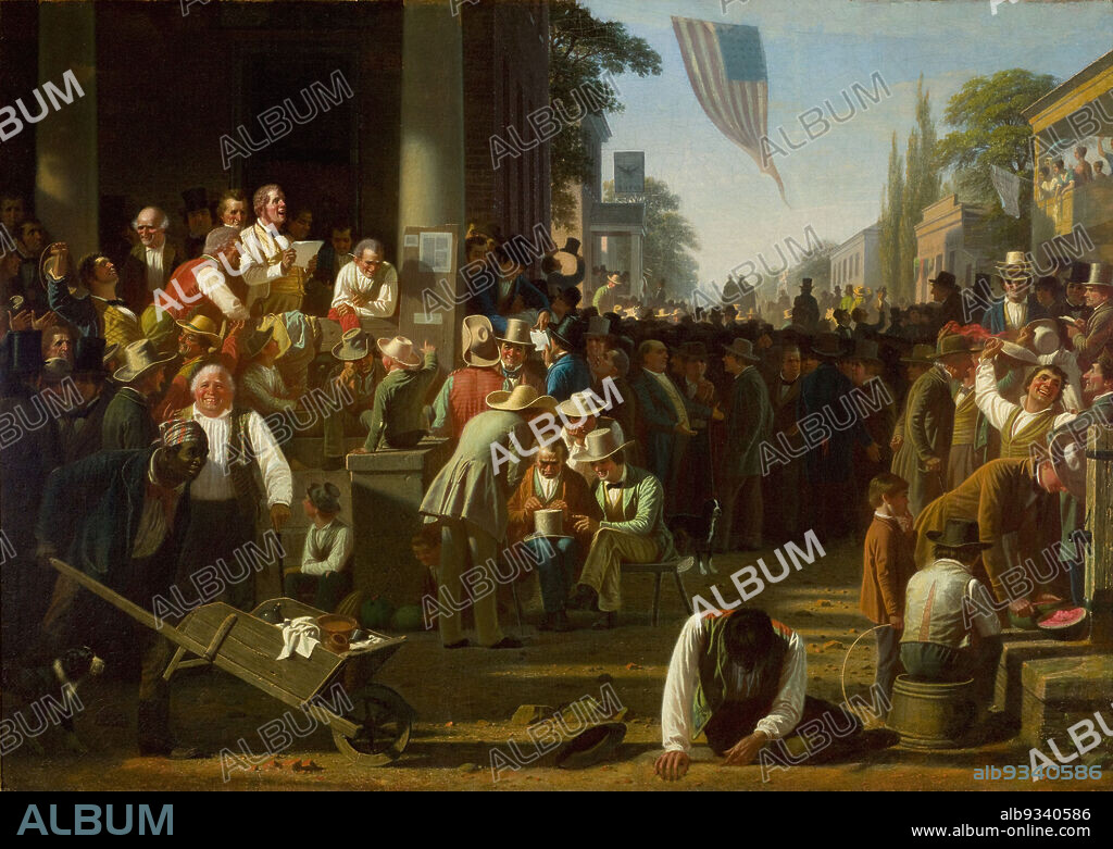 The Verdict of the People, George Caleb Bingham, American, 18111879, 185455, Oil on canvas, Made in Philadelphia, Pennsylvania, United States, North and Central America, Paintings, 46 x 55 in. (116.8 x 139.7 cm).