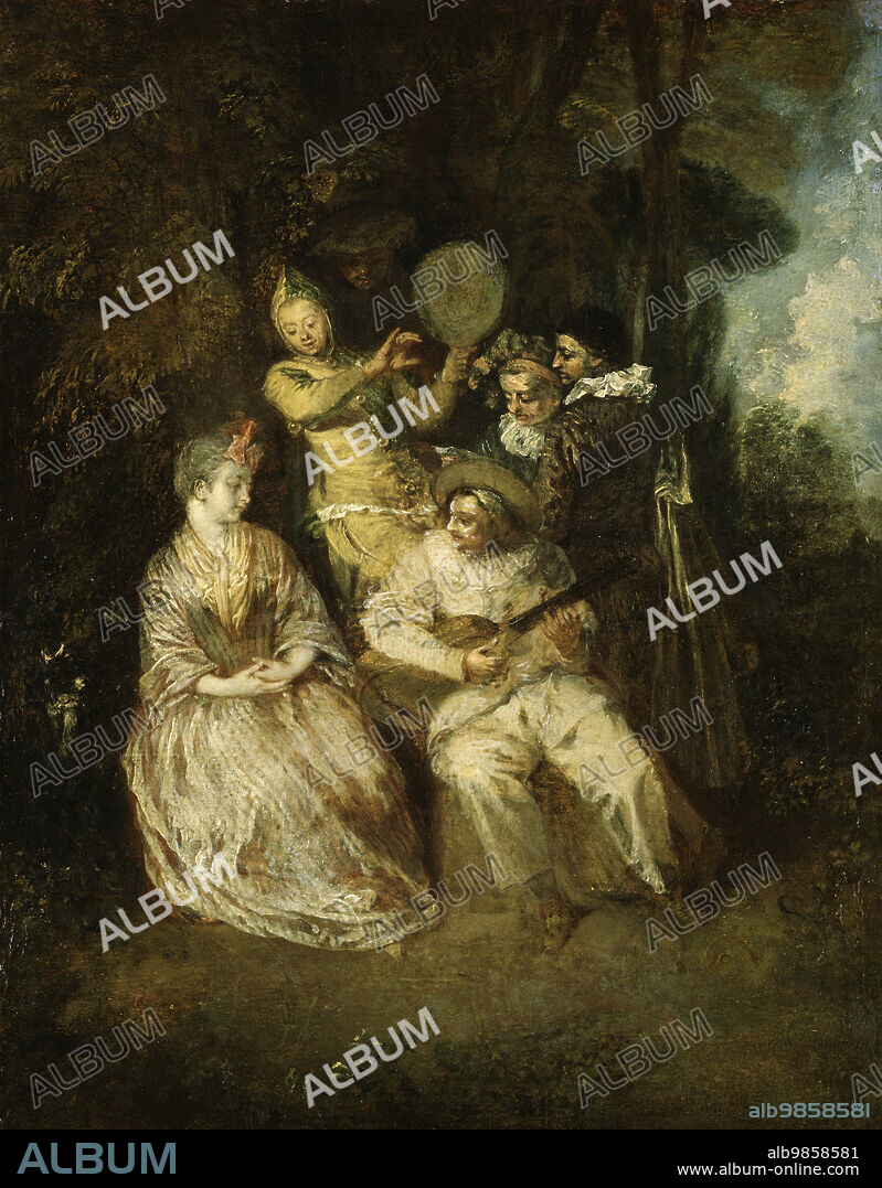 JEAN ANTOINE WATTEAU. The Italian Serenade, early 18th century.