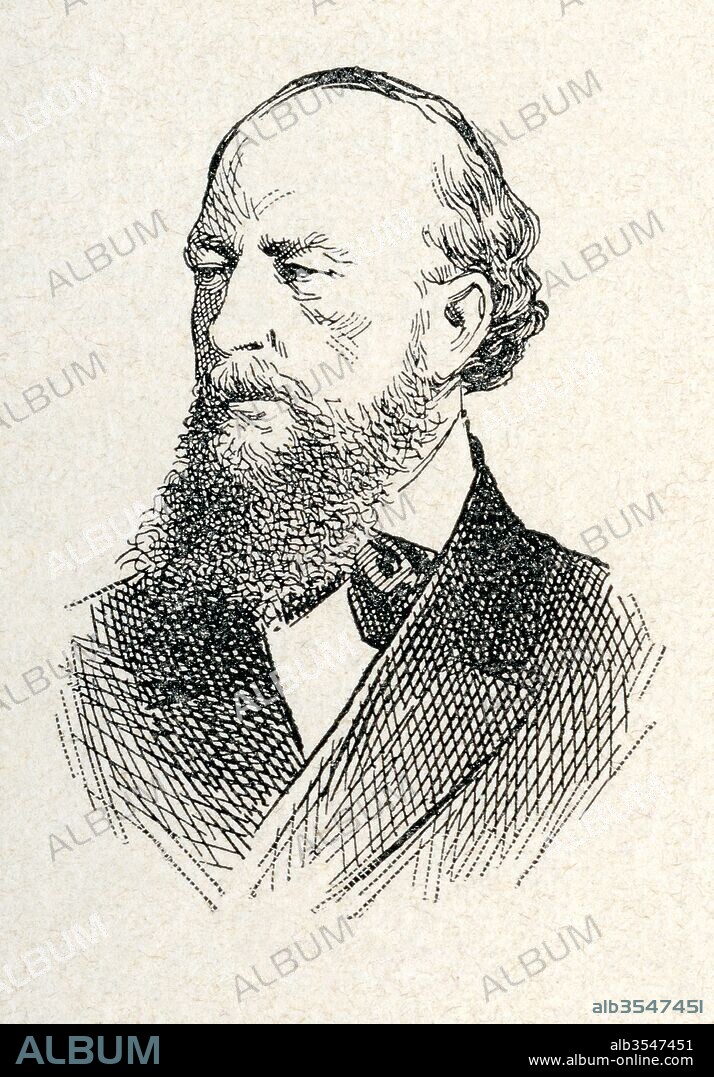Karl Anton Florian Eckert, 1820 – 1879. German conductor and composer. From Enciclopedia Ilustrada Segui, published c. 1900.