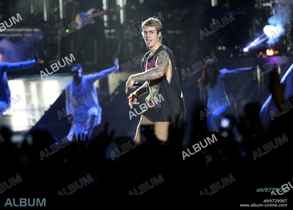 Barcelona, 22/11/2016. Justin Bieber durante el concierto que ha ofrecido en el Palau Sant Jordi de Barcelona, dentro de su gira «Purpose World Tour». Foto: Oriol Campuzano ARCHDC.