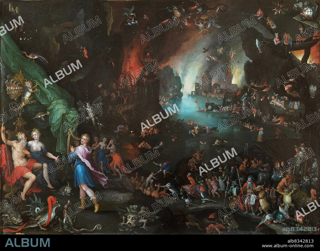 JAN BRUEGHEL THE ELDER. Orpheus Playing to Pluto and Persephone in the Underworld.