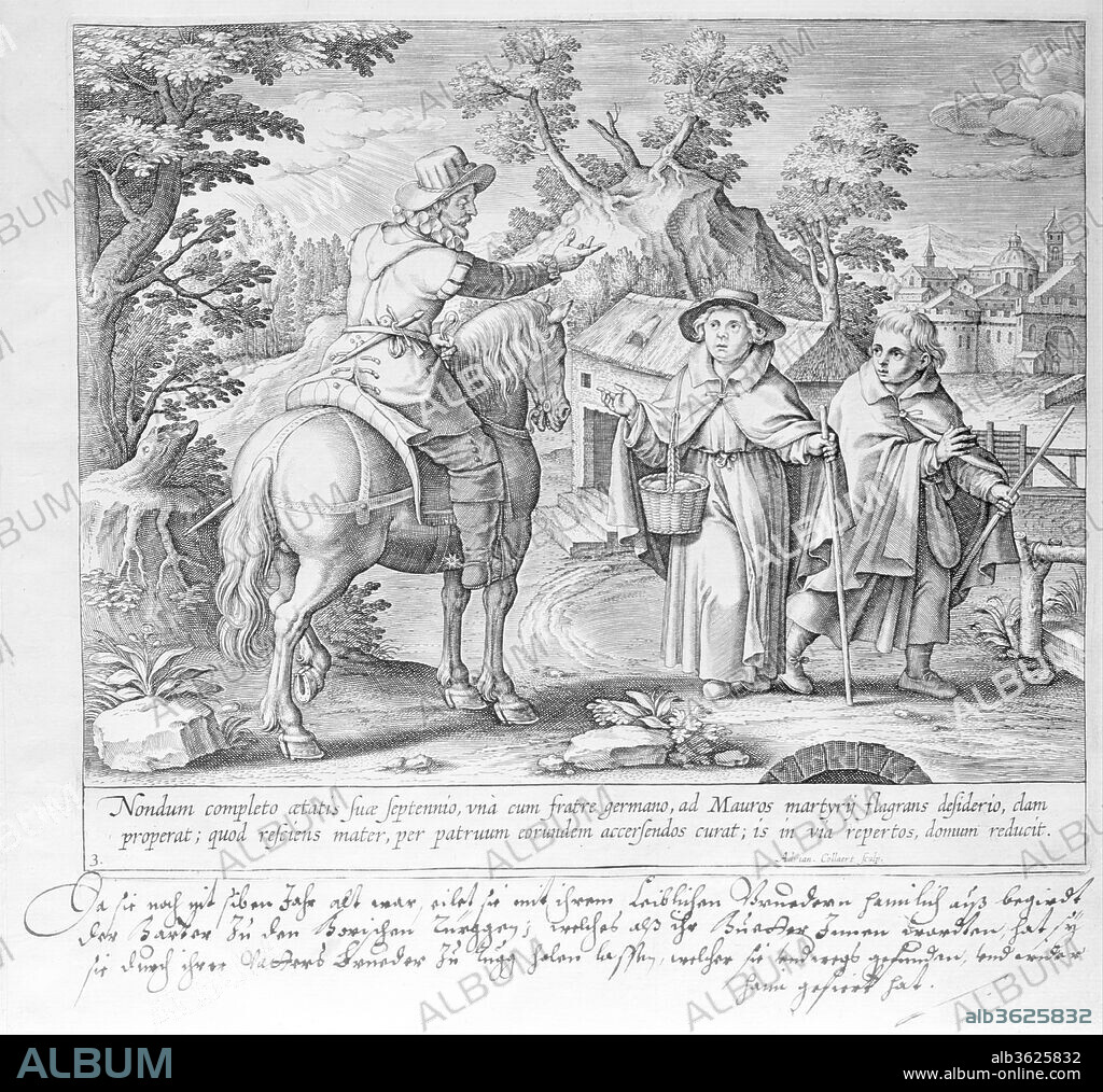 Vita B. Virginis Teresiae. Artist: Adriaen Collaert (Netherlandish, Antwerp ca. 1560-1618 Antwerp). Dimensions: 10 7/8 × 10 13/16 × 1/2 in. (27.7 × 27.4 × 1.2 cm). Published in: Antwerp. Publisher: Published by Adriaen Collaert (Netherlandish, Antwerp ca. 1560-1618 Antwerp); Published by Theodoor Galle (Netherlandish, Antwerp 1571-1633 Antwerp). Date: 1613.