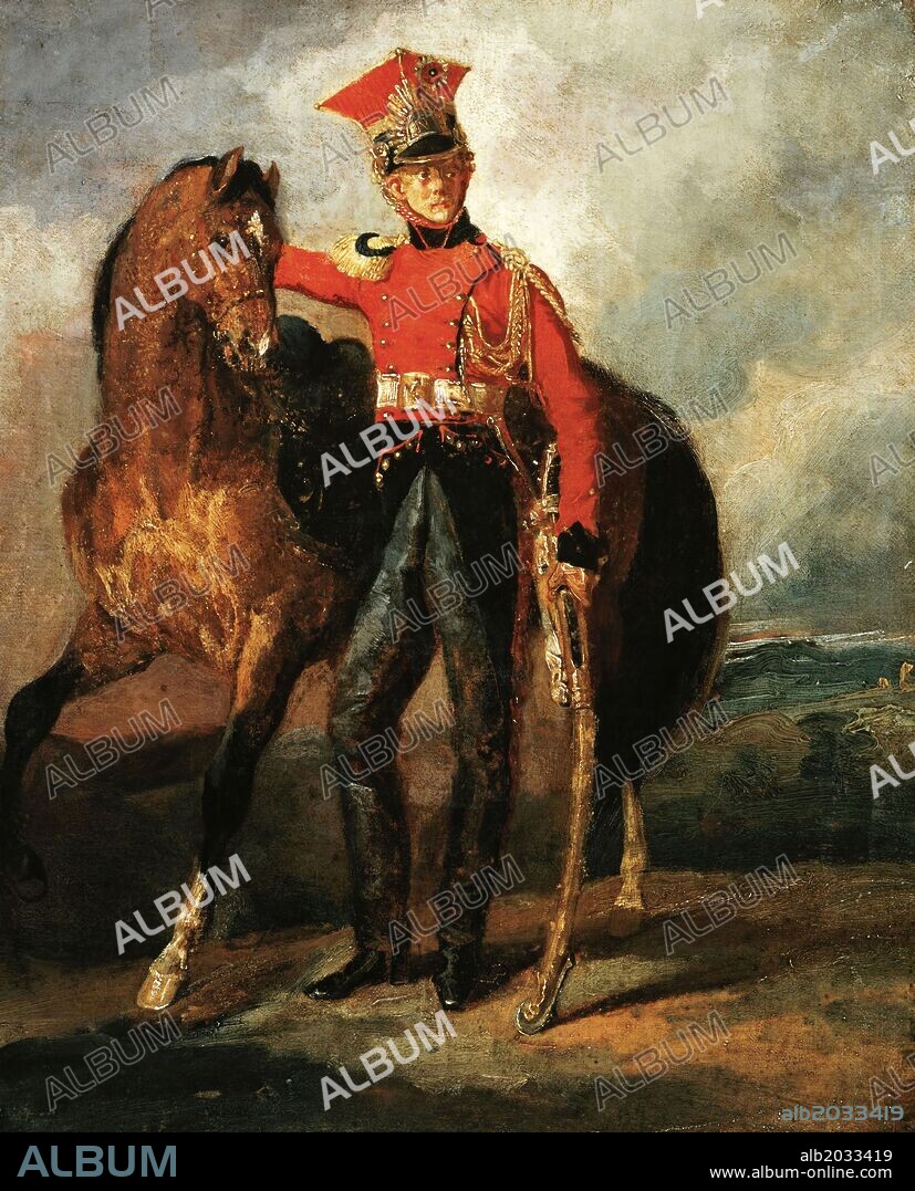 THEODORE GERICAULT. Théodore Géricault / 'Red Lancer of the Imperal Guard', 19th, Oil on canvas.
