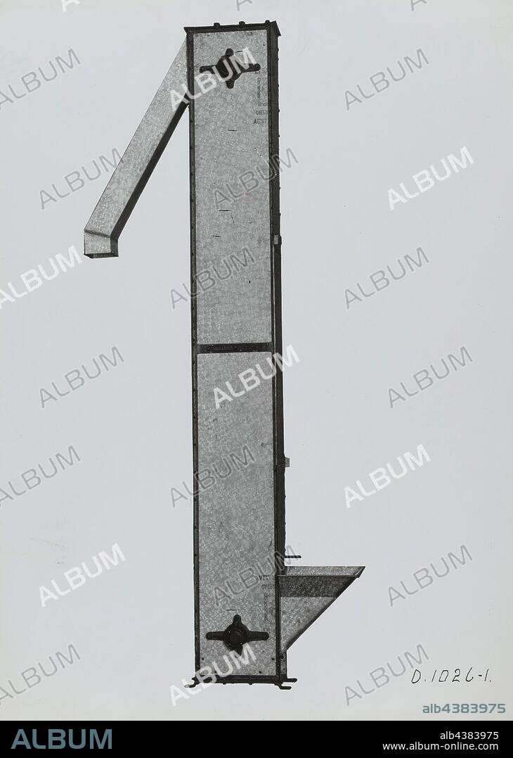 Photograph - Schumacher Mill Furnishing Works, 'Elevator', Port Melbourne, Victoria, circa 1940s, Black and white promotional image of an elevator. It is part of a collection of photographs and marked printer's copy used in the preparation of trade literature promoting products manufactured by the Schumacher Mill Furnishing Works Pty Ltd. The items were originally housed in a wooden filing drawer.