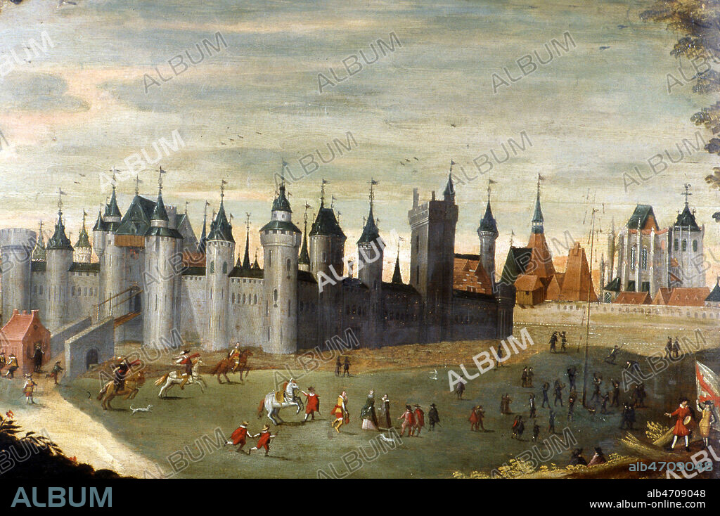 Chateau de Courtrai en Belgique. Peinture anonyme du XVIIeme siecle. Credit: Cheuva / KHARBINE-TAPABOR.