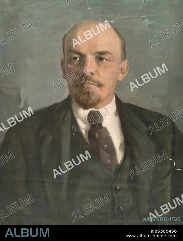 Lenin, Vladimir (born Vladimir Ilyich Ulyanov). 1870 - 1924, Russian communist revolutionary, politician and political theorist. Portrait. Colour print after a painting by an anonymous artist, c.1930. Berlin, Sammlung Archiv für Kunst und Geschichte.