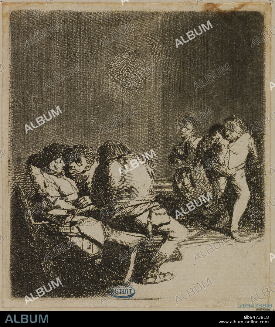 The Dance (Hollstein 26), Bega, Cornelis Pietersz., Aquafortist, 17th century, Print, Graphic arts, Original print, Etching, Dimensions - Work: Height: 8.6 cm, Width: 7.8 cm.