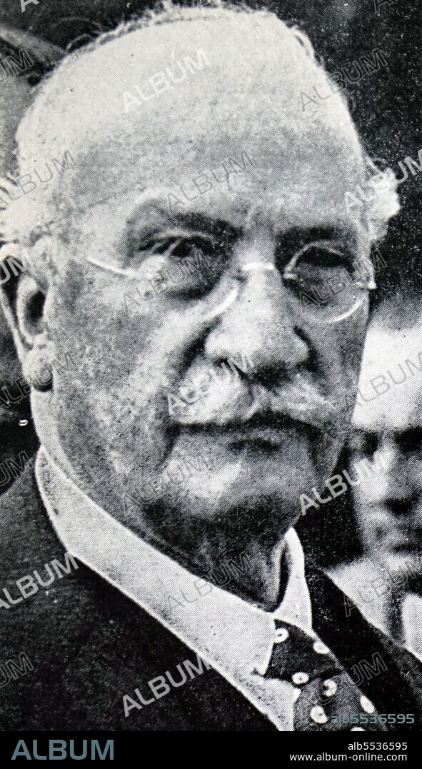 Alejandro Lerroux Garcia (La Rambla, Cordoba, 4 March 1864 - Madrid, 25 June 1949) was a Spanish politician who was the leader of the Radical Republican Party. He served as Prime Minister three times from 1933 to 1935 and held several cabinet posts as well. A highly charismatic politician, he was distinguished by his demagogical and populist political style.