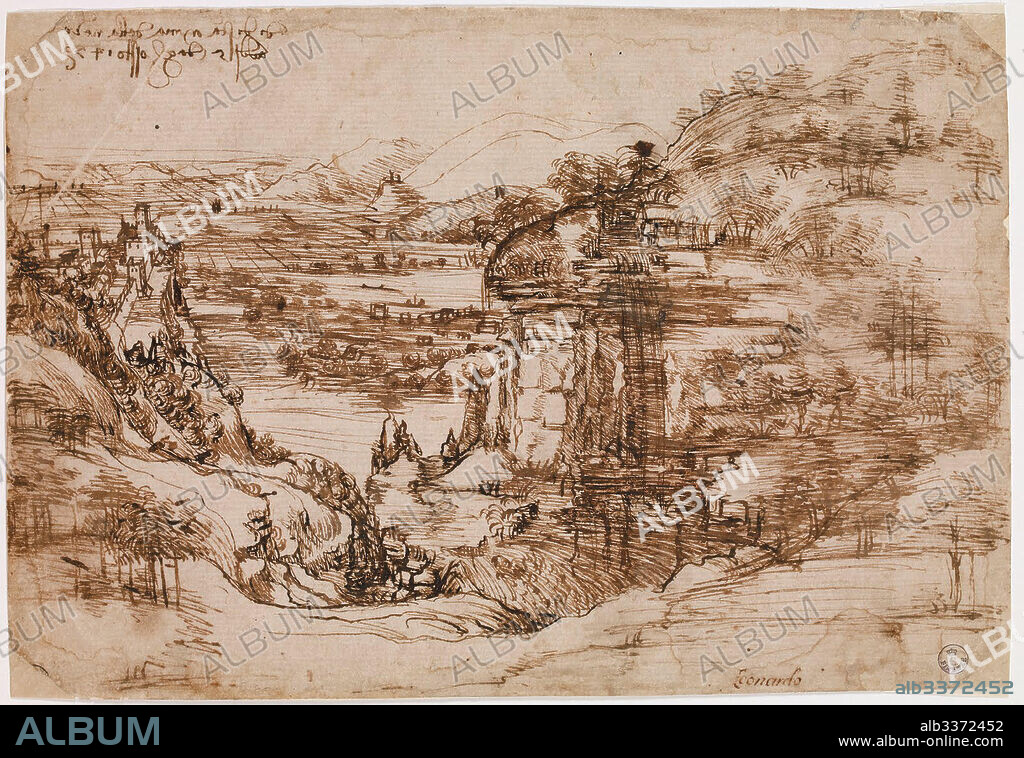 LEONARDO DA VINCI. Arno Landscape.