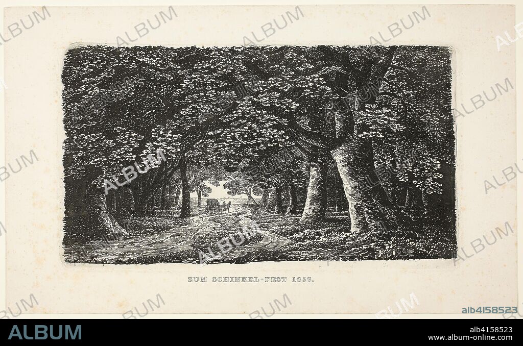 Woodland Path with a Coach. Karl Friedrich Schinkel; German, 1781-1841. Date: 1857. Dimensions: 144 x 200 mm (plate); 95 x 108 mm (sheet). Etching on paper. Origin: Germany.