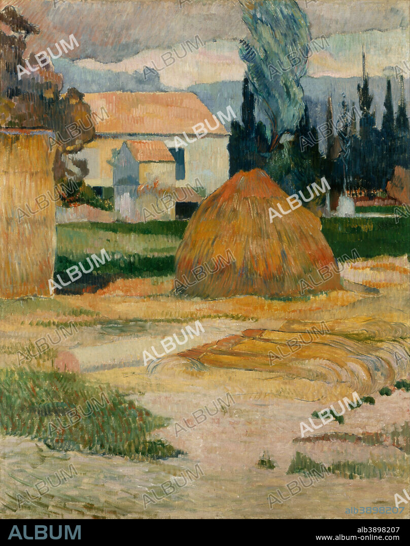PAUL GAUGUIN. La Meule, environs d'Arles; ou Ferme à Arles / Landscape near Arles. Date/Period: 1888. Oil paintings. Oil on canvas.