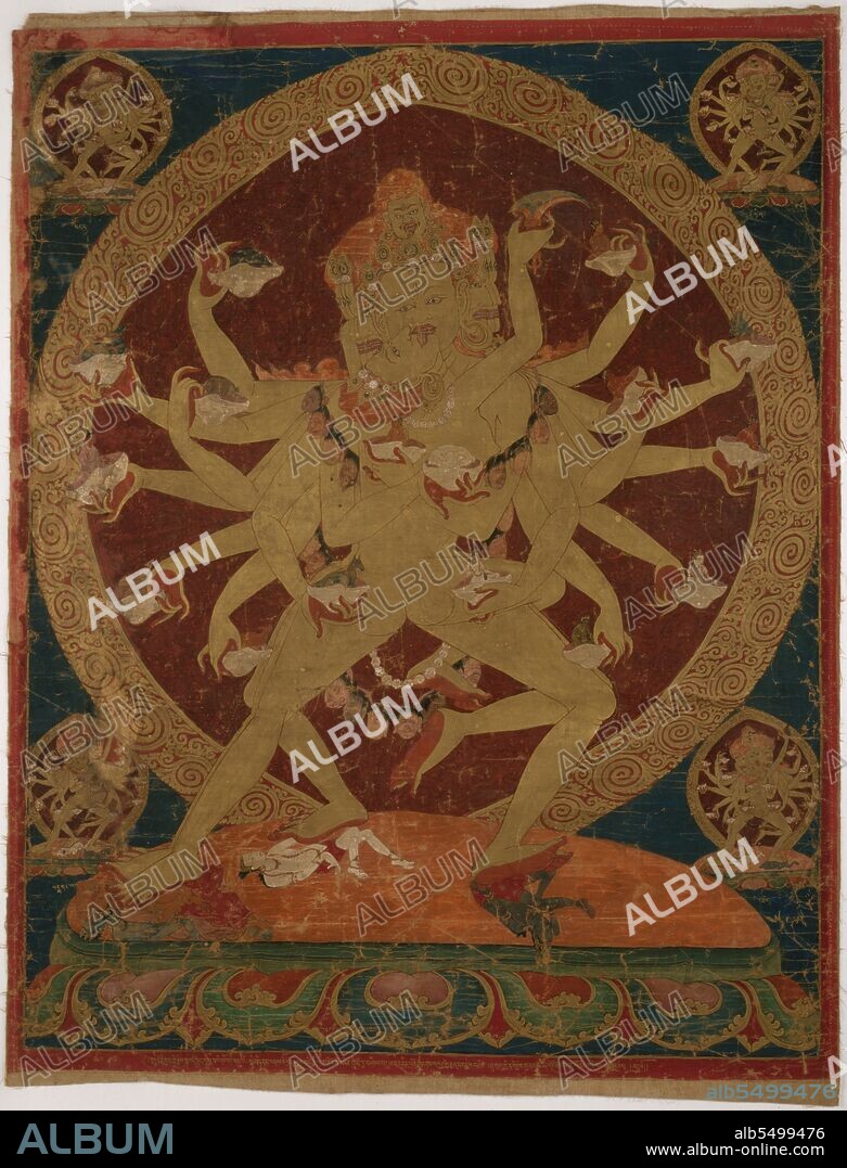 Painted Banner (Thangka) of Skull-Cup Bearing (Kapâladhara) Hevajra, c. 1604.