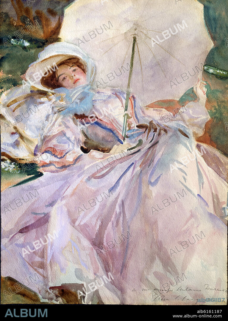 JOHN SINGER SARGENT. DAMA DE LA SOMBRILLA - 1900 - ACUARELA.