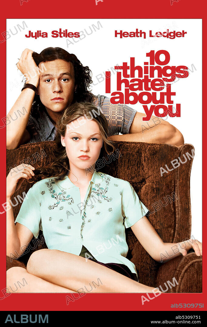 HEATH LEDGER und JULIA STILES in 10 THINGS I HATE ABOUT YOU, 1999, unter der Regie von GIL JUNGER. Copyright TOUCHSTONE PICTURES.