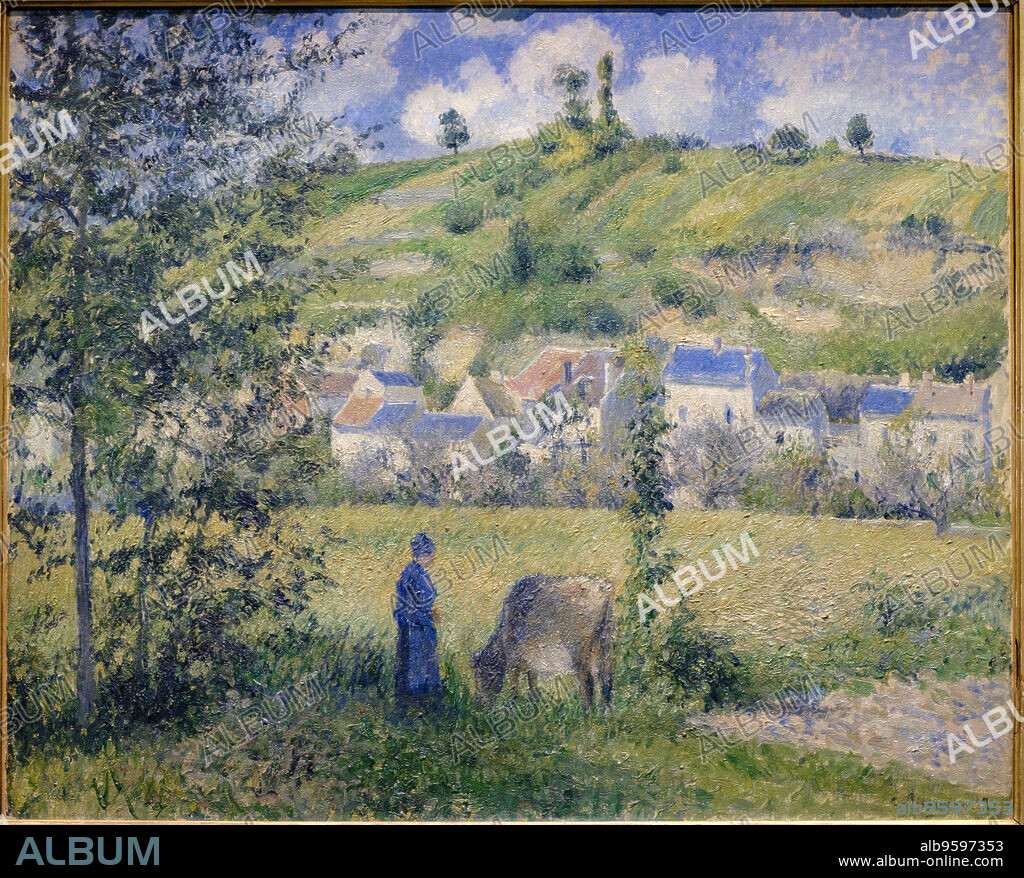 Camille Pissarro,. Paisaje Chaponval,. 1880,. óleo sobre lienzo, Museo de Orsay, Ministerio de Cultura y Comunicación Francés, Paris, France,Western Europe.