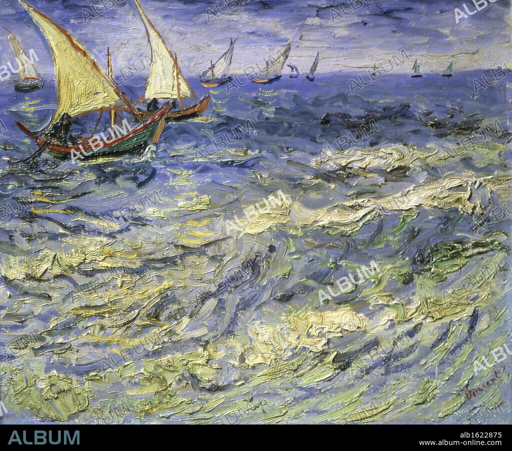 Seascape at Saintes-Maries  1888   Vincent van Gogh (1853-1890 Dutch)   Oil on canvas  Pushkin Museum of Fine Arts, Moscow, Russia.