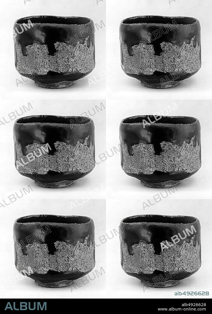 Teabowl, Japan, 17th century, Japan, Clay covered with a black glaze and mottled areas (Raku ware), H. 3 1/4 in. (8.3 cm); Diam. 4 in. (10.2 cm), Ceramics.