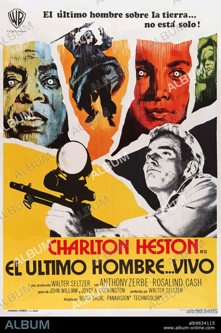 Poster de EL ULTIMO HOMBRE VIVO, 1971 (THE OMEGA MAN), dirigida por BORIS SAGAL. Copyright WARNER BROTHERS.