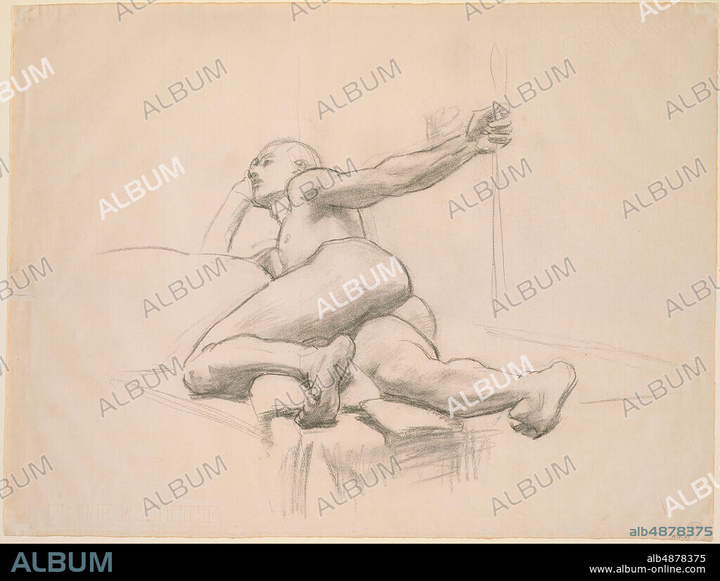 John Singer Sargent, Study of Reclining Male Nude, n.d., charcoal on off-white laid paper, 18 9/16 in. x 24 13/16 in. (47.15 cm x 63.02 cm).