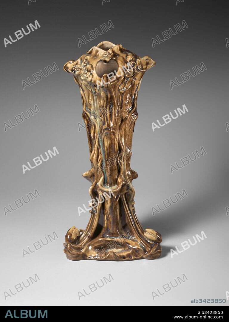 Vase, 1901, Porcelain, H: 19-1/8 x W. 9-1/2 x D.9 in. (48.6 x 24.1 x 22.9 cm), Ceramics-Pottery.