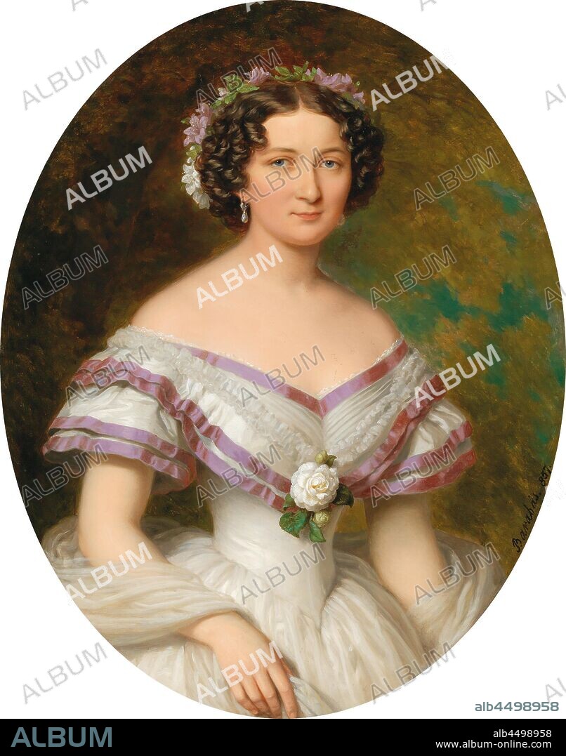 MIKLOS BARABAS. Portrait of Countess Maria Gabriella Josepha Anna Szápáry (1834-1912), née Atzél de Borosjenö.
