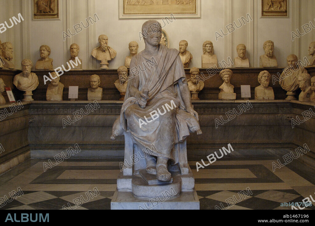 MUSEOS CAPITOLINOS. Vista de la SALA DE LOS FILOSOFOS. Palacio Nuevo. ROMA. Italia.