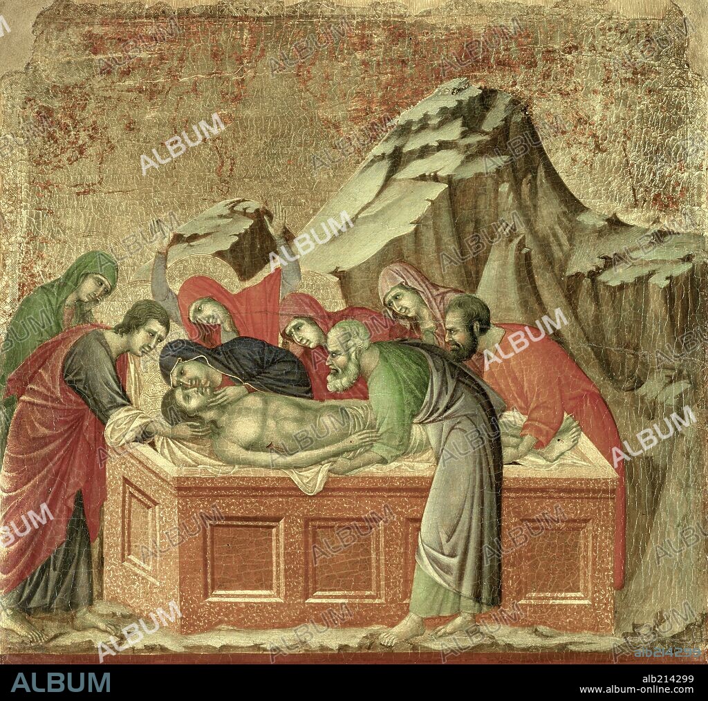 Duccio di Buoninsegna / 'Maestà - Passion: The Burial', 1308-1311, Tempera and gold on wood, 50.5 x 53.5 cm.